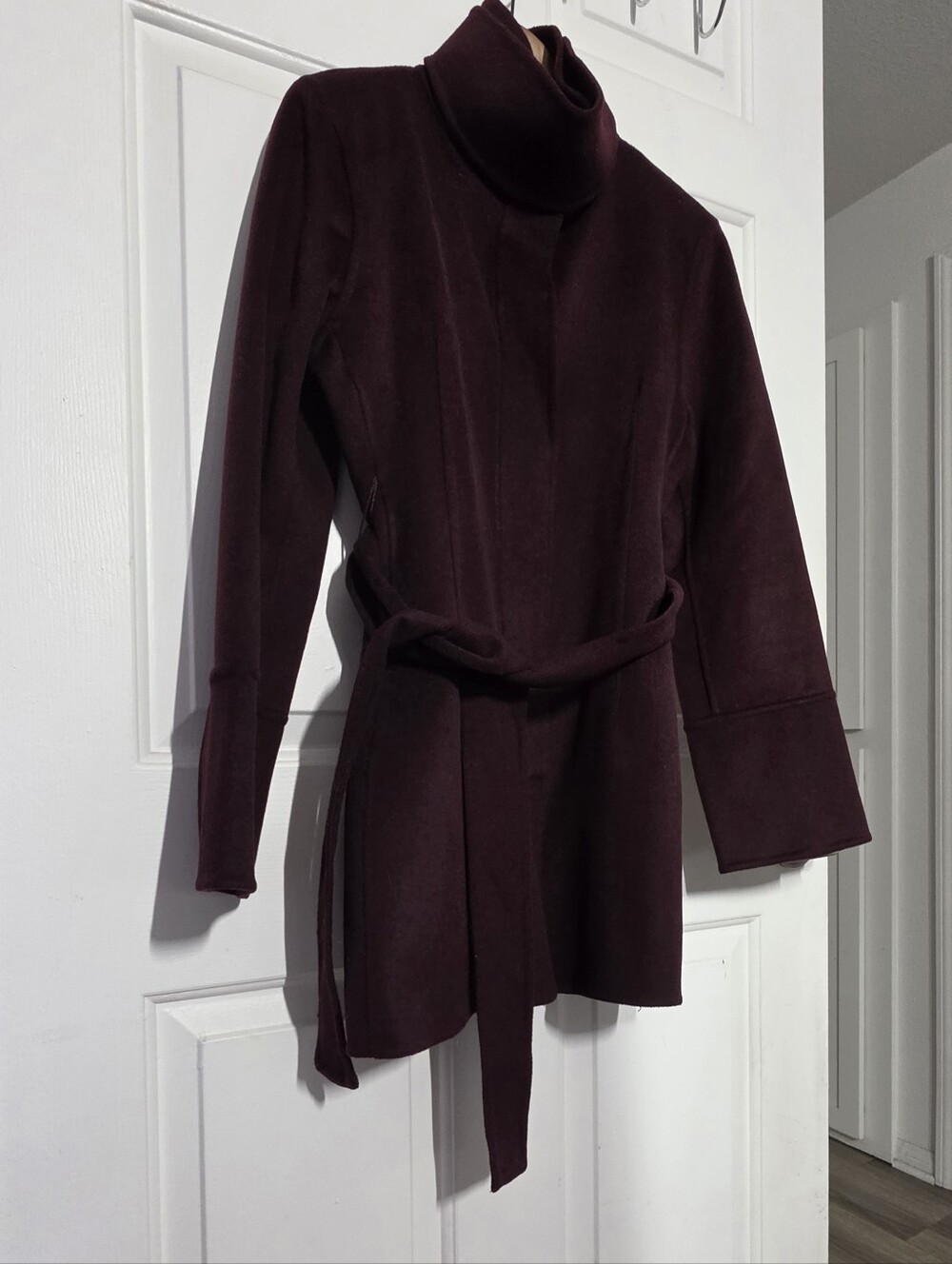 Zara Belted Wool Blend Coat - Picture 7 of 9